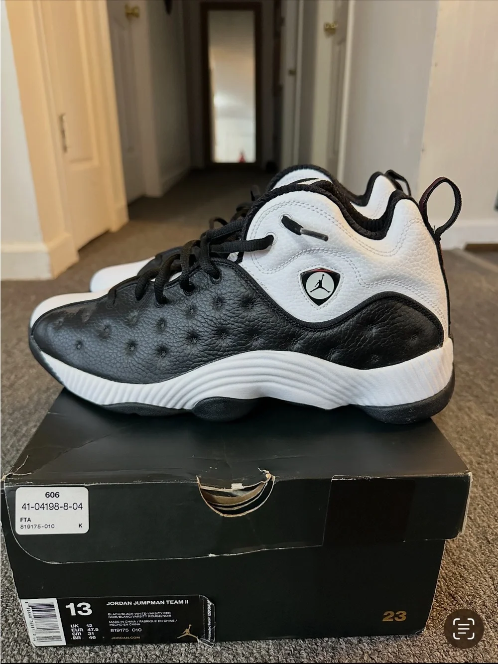 Jordan men’s Sneakers in Black and White Size 13